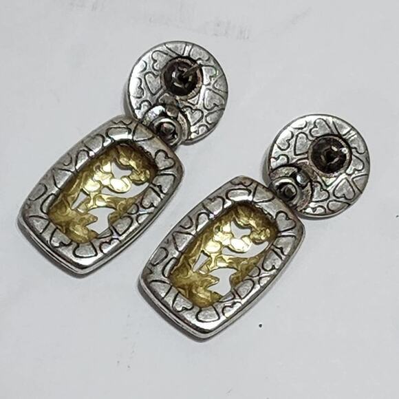 BRIGHTON‎ mixed metals filigree dangle post earrings - Picture 3 of 4